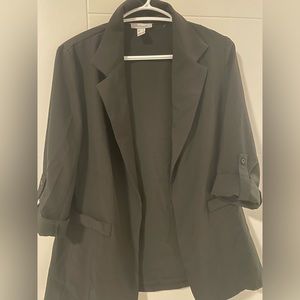 Black open blouse